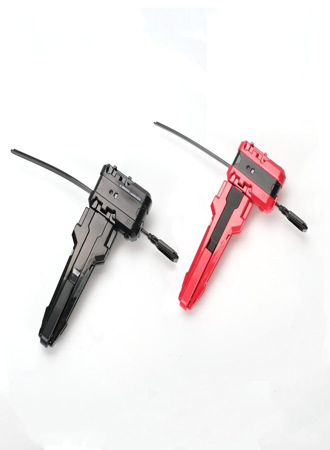 AIBREAY 2 Pack X Winder Launchers, with X Grip for Easy Control,Battling Gyro Accessories (Black+Red) - Image 1
