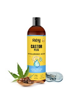 Castor Oil For Hair Growth Plus Hyaluronic Hair Oil | Castor Oil Cold Pressed | Castor Oil For Skin | Castor Hair Oil | Skin Care, Moisturizer For Dry Skin, Nails, Eyelash - 100Ml