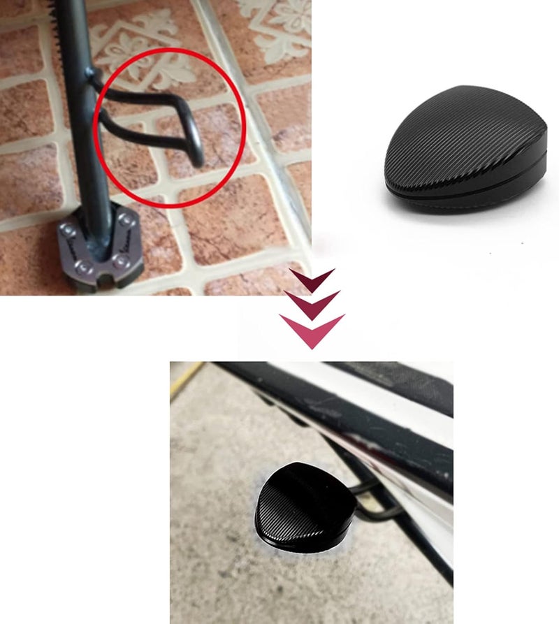 كلاراكو امتداد الحامل الجانبي، وسادة تمديد الحامل الجانبي للدراجات النارية من سبائك الألومنيوم المضادة للانزلاق بديلة لـ VESPA GTS 250 300 2013-2020 (أسود) - Image 3