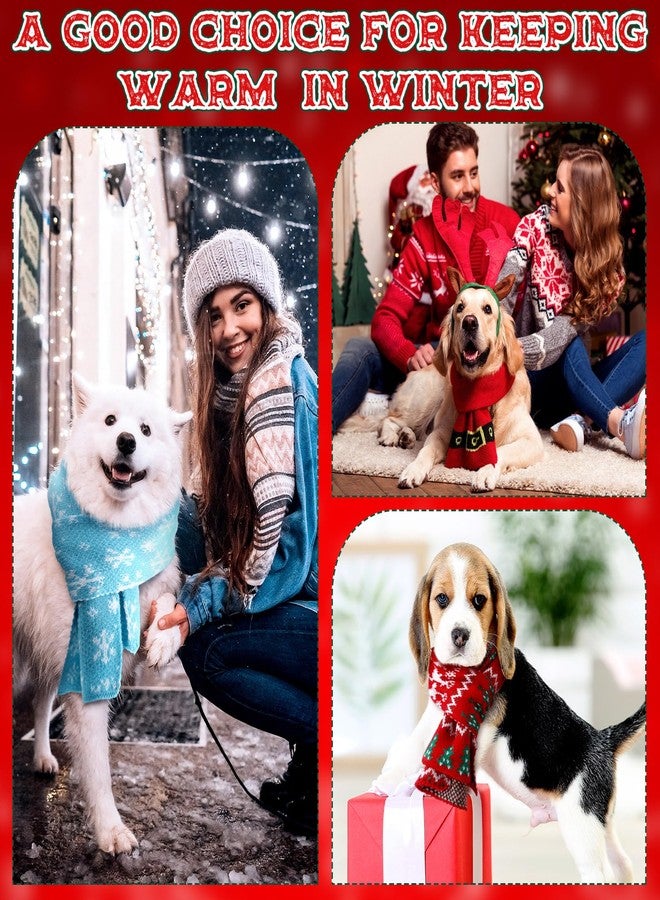 Cutecrop مجموعة كيوت كروب من 4 قطع من أوشحة الكلاب المحبوكة لعيد الميلاد، مناسبة للكلاب المتوسطة والكبيرة، أوشحة دافئة لتزيين الكلاب في فصل الشتاء، إكسسوارات أزياء الحيوانات الأليفة - Image 5
