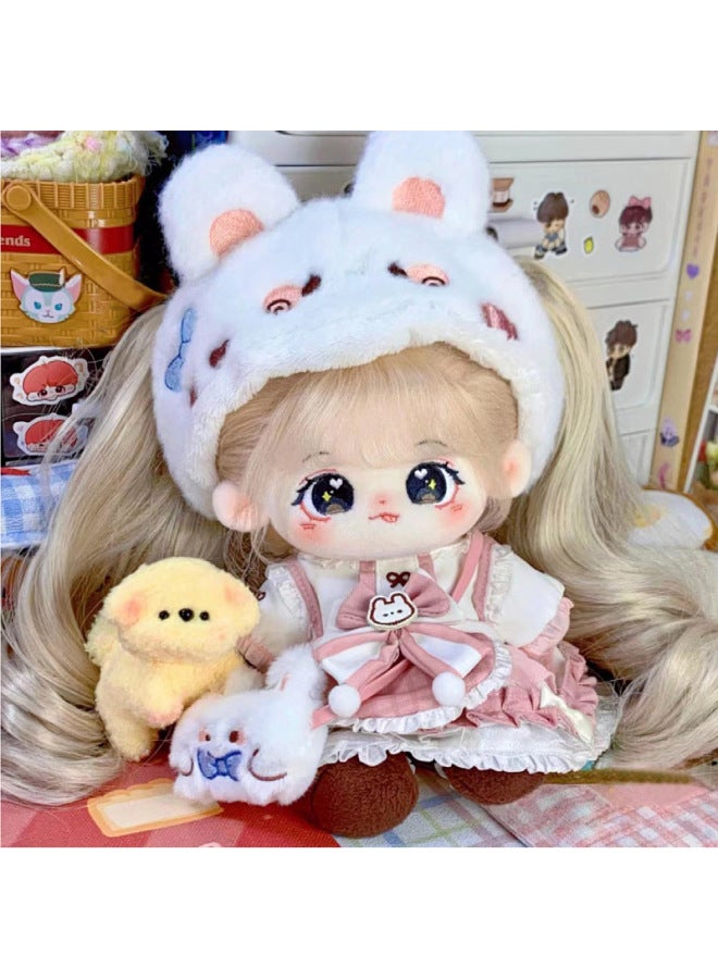 Cotton Doll 20cm Small Velvet Non-attribute Plush Doll Female Doll Dress-up Doll For Girls Birthday Gift Doll Clothes-Specifications:20cm With Skeleton-Color:Small Velvet Nude Baby + Hairstyle + Waffle Steamed Egg Sweater - Image 3