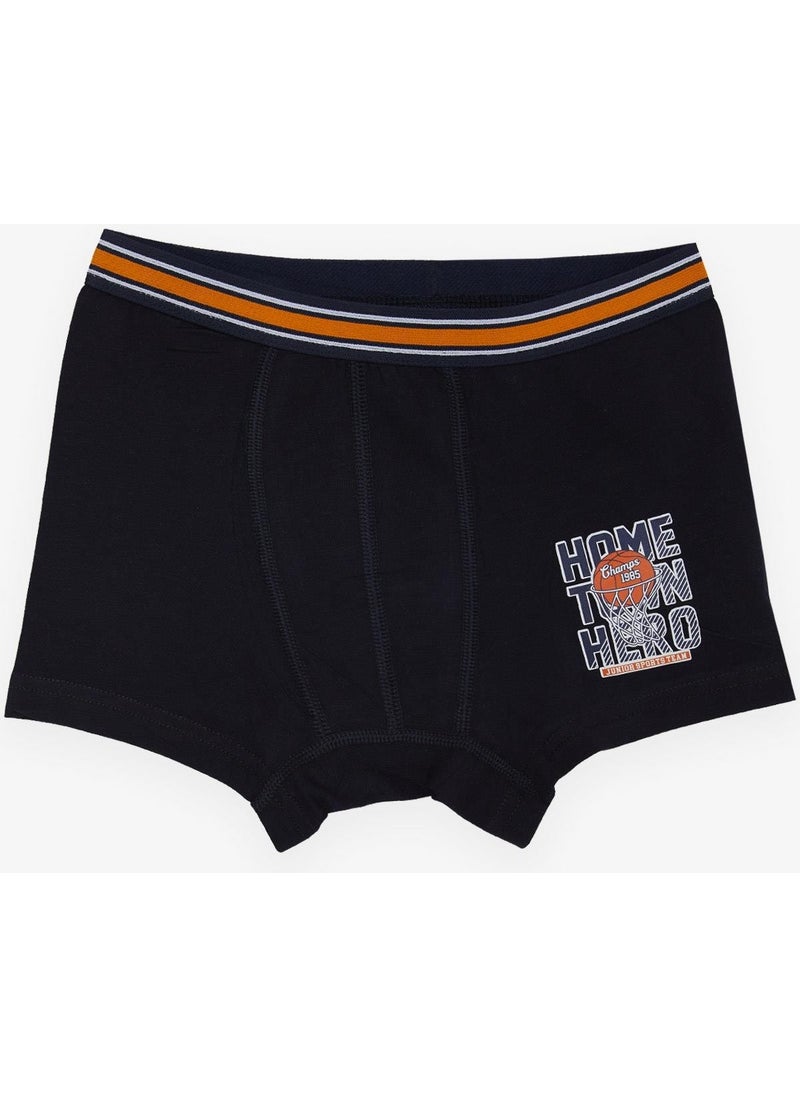 Katamino Boys Boxer Basketball Themed 5-8 Years, Navy Blue  - Image 1