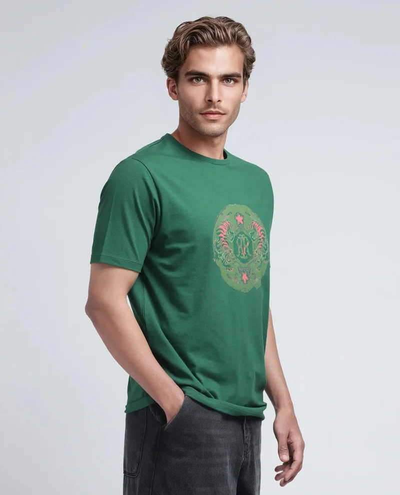 رير رابِت Men's Graphic Print Regular Fit T-Shirt