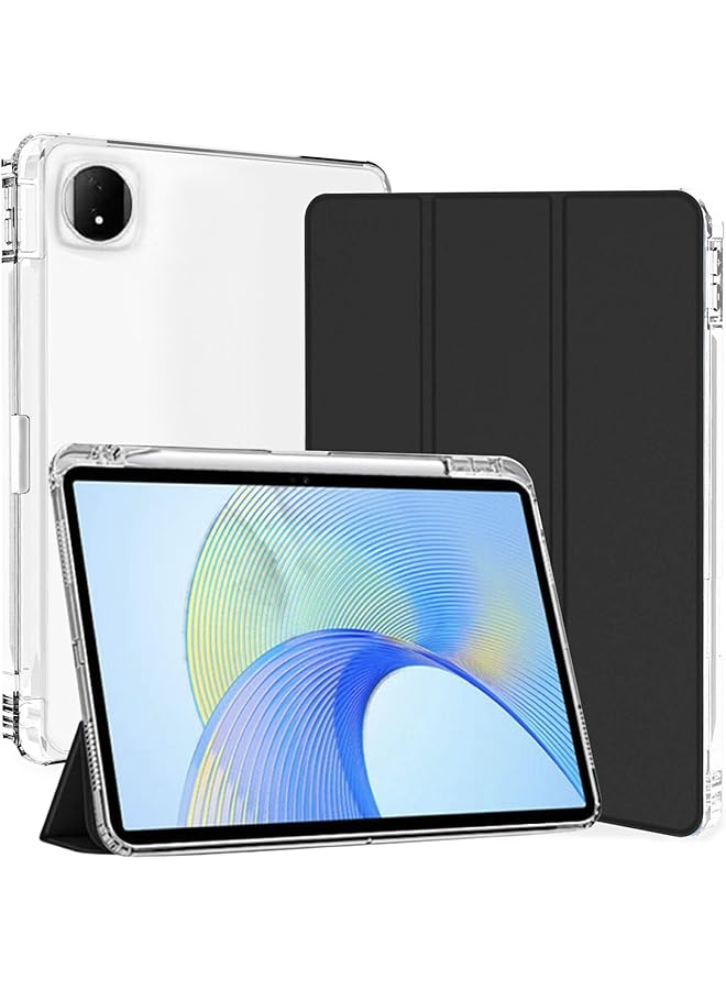 erorex Case For Honor Magic Pad 2 12.3 Inch 2024 Auto Sleep Wake Tablet Unid Series Triple Fold Transparent Case With Pen Holder Tablet Cover For Honor Magic Pad 2 Black - Image 1