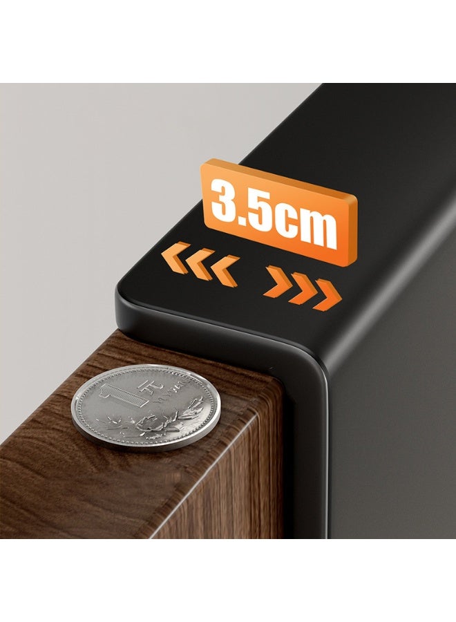 HOMESTAR Over The Door Hooks - Multipurpose Door Rack with 6 Wooden Hooks, Over Door Coat Hanger, Back of Bathroom Bedroom, Hanging Coats Towel Hanger Coat Rack for Towels, Clothes Black - Image 2