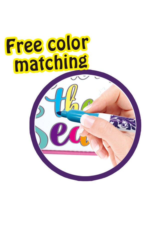 Hot Children's DIY Painted Watercolor Handbag Promotes Children's Color Cognition Painting Ability-Color:Little Bee DIY Painted Watercolor Backpack (5 Color Washable Pen) - Image 4