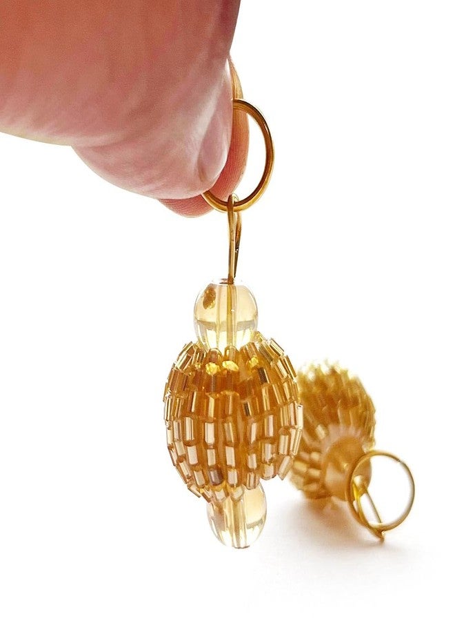 Adikala Pack of 10/20 Cutdana Beads Fancy DesignerMulti-Purpose Women's Ethnic Wear Hanging Latkan Brooch Tassels for Blouse, Lehenga, Suit & Dupatta Embellishment & Decoration (10, Golden) - Image 2