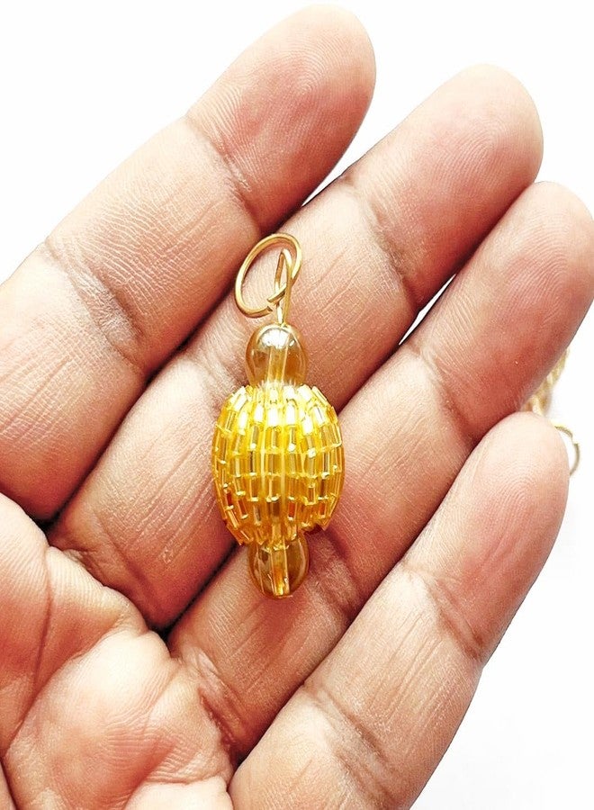 Adikala Pack of 10/20 Cutdana Beads Fancy DesignerMulti-Purpose Women's Ethnic Wear Hanging Latkan Brooch Tassels for Blouse, Lehenga, Suit & Dupatta Embellishment & Decoration (10, Golden) - Image 1