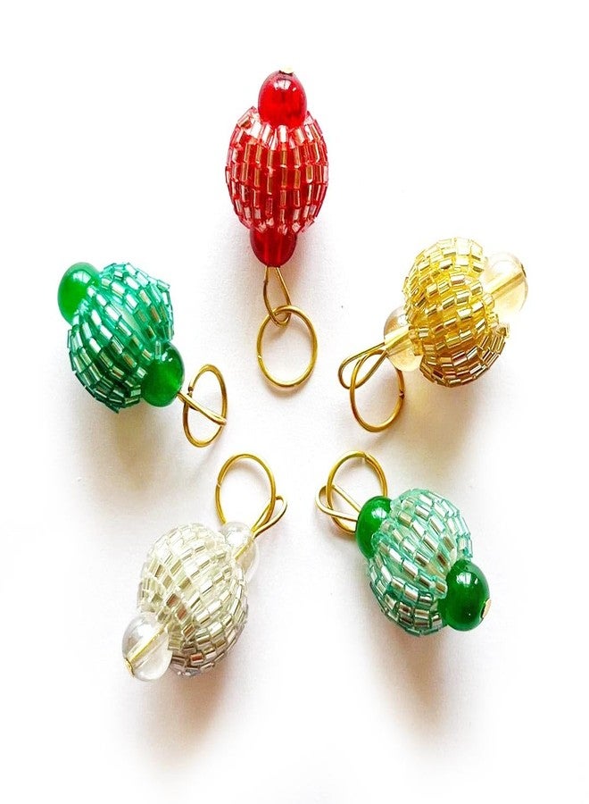 Adikala Pack of 10/20 Cutdana Beads Fancy DesignerMulti-Purpose Women's Ethnic Wear Hanging Latkan Brooch Tassels for Blouse, Lehenga, Suit & Dupatta Embellishment & Decoration (10, Golden) - Image 4