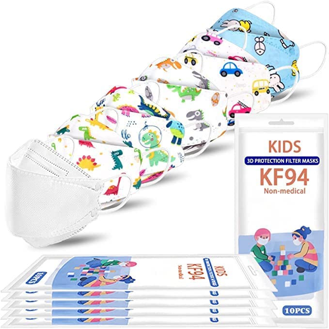 Moppets KF94 Disposable Fish Mouth Type Child Safety Four-Layer Protective Mask- (3-12 years) (KIDS_2-8 Yrs, 20) - Image 1