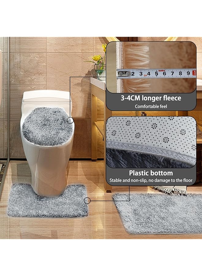 erorex Bathroom Rug Set Of 3 Bathroom Bathtub Plush Floor Mats Strong Absorption For Bathroom Floors Bathtubs And Showers - Image 2