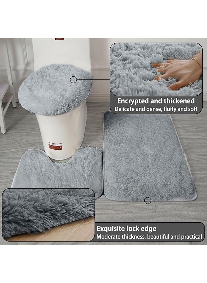 erorex Bathroom Rug Set Of 3 Bathroom Bathtub Plush Floor Mats Strong Absorption For Bathroom Floors Bathtubs And Showers - Image 4