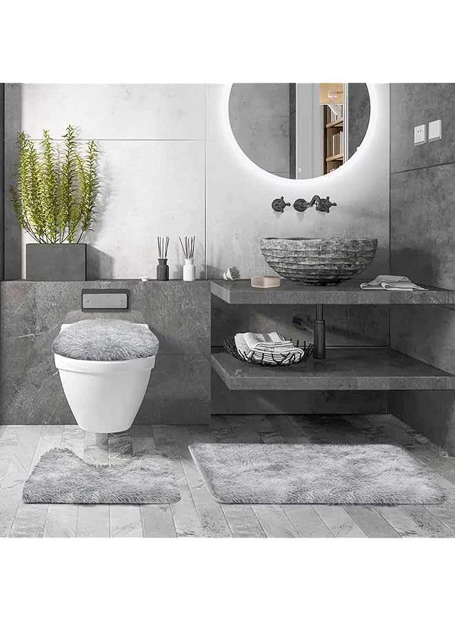 erorex Bathroom Rug Set Of 3 Bathroom Bathtub Plush Floor Mats Strong Absorption For Bathroom Floors Bathtubs And Showers - Image 5