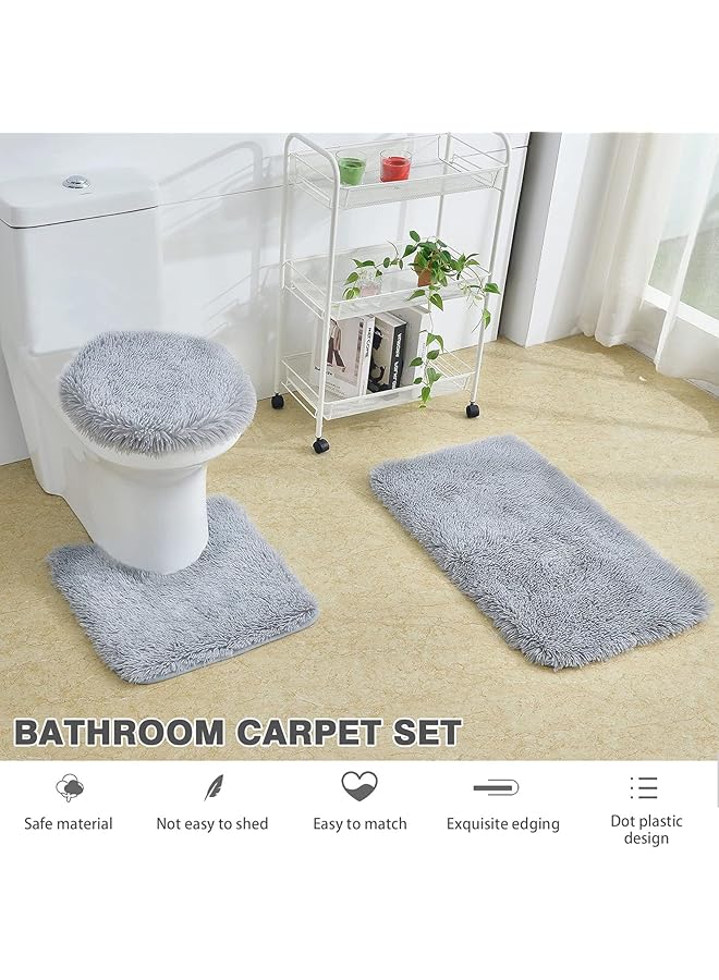 erorex Bathroom Rug Set Of 3 Bathroom Bathtub Plush Floor Mats Strong Absorption For Bathroom Floors Bathtubs And Showers - Image 3