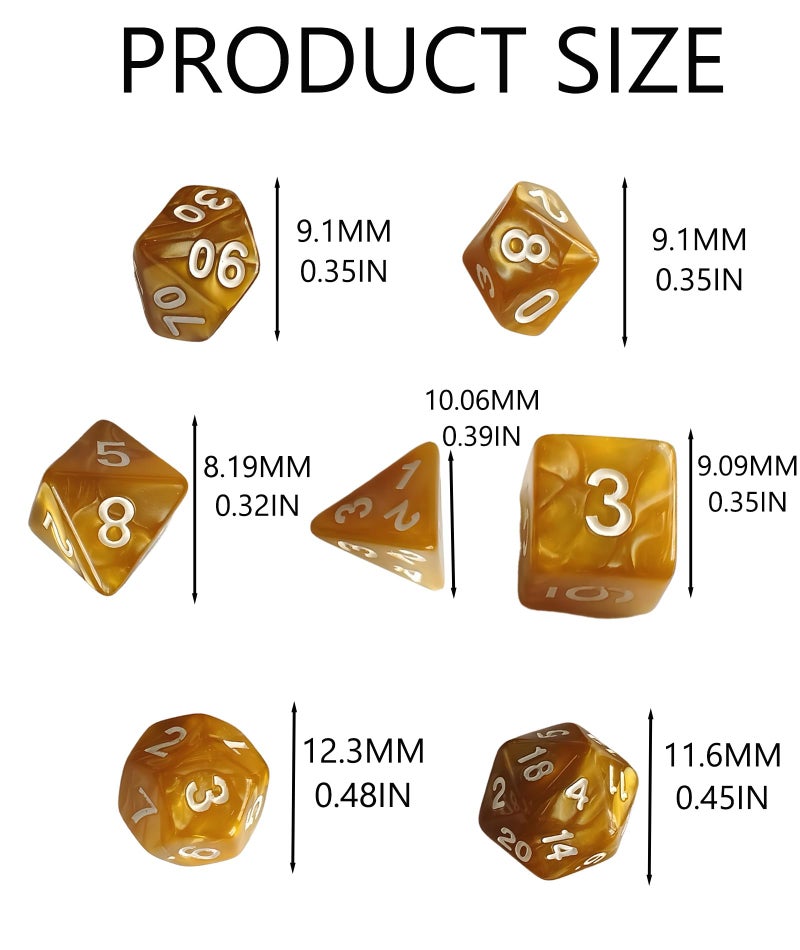 Zbdroxygen 2 Set Game Polyhedral Dice, Dice Set for Games, Dice Games, 14 Pieces with Two Colors, Purple and Yellow, Tabletop Accessories - Image 2