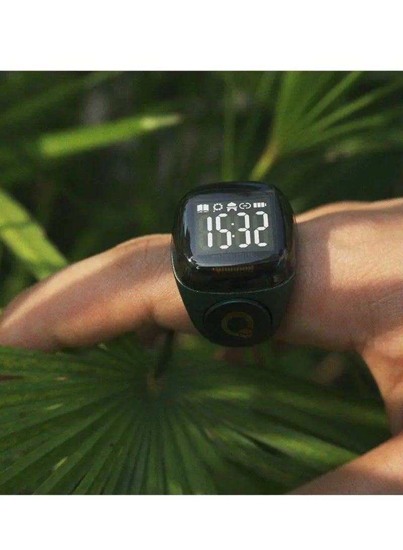 iQIBLA Smart Tasbih Zikr Ring Wide Display 1.5CM Powerful Battery Backup Upto 7 Days OLED Display Noor Smart Ring App Operated Tasbih Counter Prayer Reminder Technology Plastic 5 Prayer Time Reminders iQibla Smart Zikr Ring 18MM Pink - Image 4