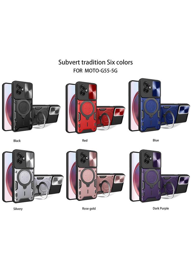 اس-توب جراب لهاتف Motorola Moto G55 CD Texture Camshield حامل مغناطيسي للهاتف - Image 2