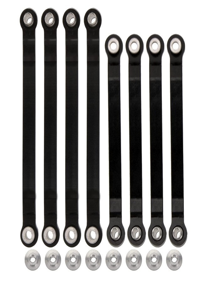 Vgoohobby Metal Chassis Pull Rods Link Suspension Tie Rod Upgrade Parts Compatible with MN Model D90 D91 D96 D99 D99S MN90 MN99S 1/12 RC Car (Black) - Image 1