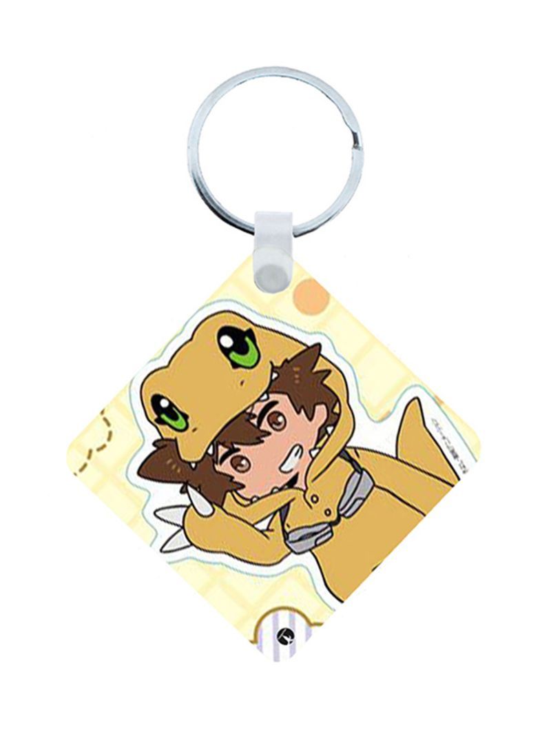 RKN Digimon Anime Wooden Keychain