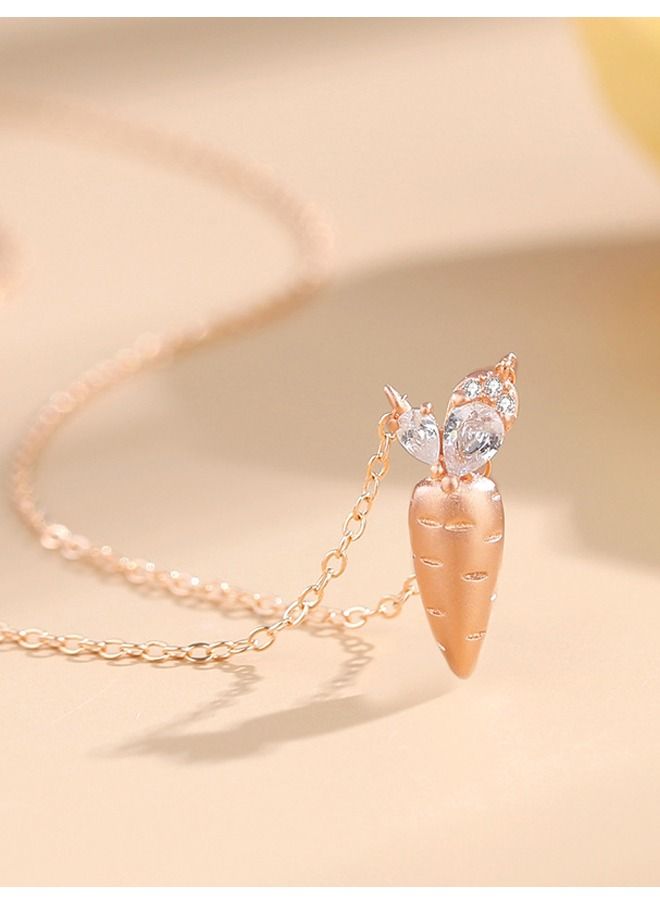 Kelesa 18K Gold Plated Ladies Necklace Original Design Sterling Silver Material Carrot Shape - Image 3