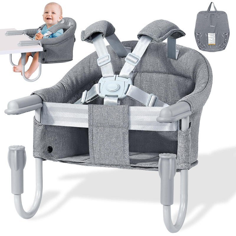 Orzbow Orzbow Hook On High Chair Portable Table Highchair Seat for Babies Toddlers 636 Months Collapsible Clip On Counter High Chair with Carry Bag for Travel Home and Restaurant Easy Clean Gray