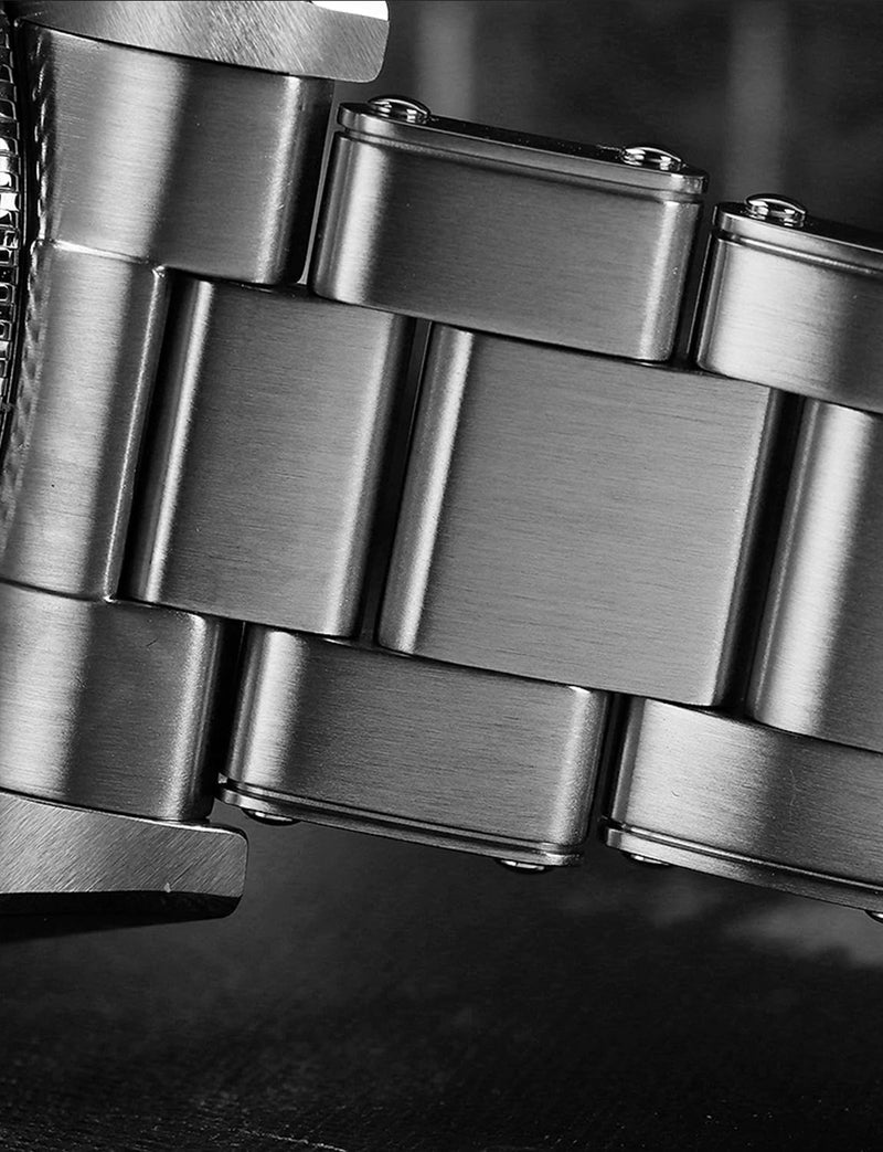 TACTICAL FROG Cronos L6033 BB54 Automatic Watches Sapphire 37mm Men's Diving Watch Stainless Steel 200M Water Resistant, Black-Gold - Image 3