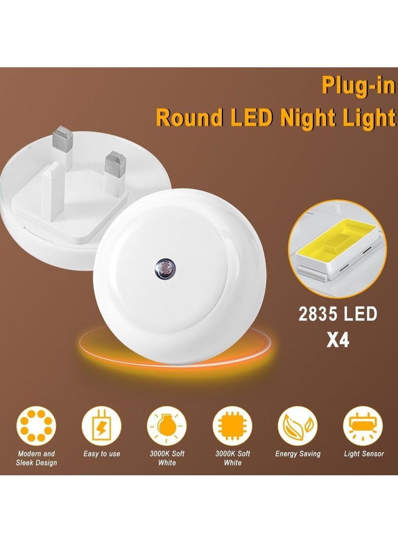 Yakiter 4 Pack Night Light, Yakiter, Warm LED Night Lights with Smart Dusk to Dawn Sensor, Plug into Wall Nightlights Suitable for Bedroom, Bathroom, Hallway, Kitchen, Stairs, Kids, Adults - Image 3