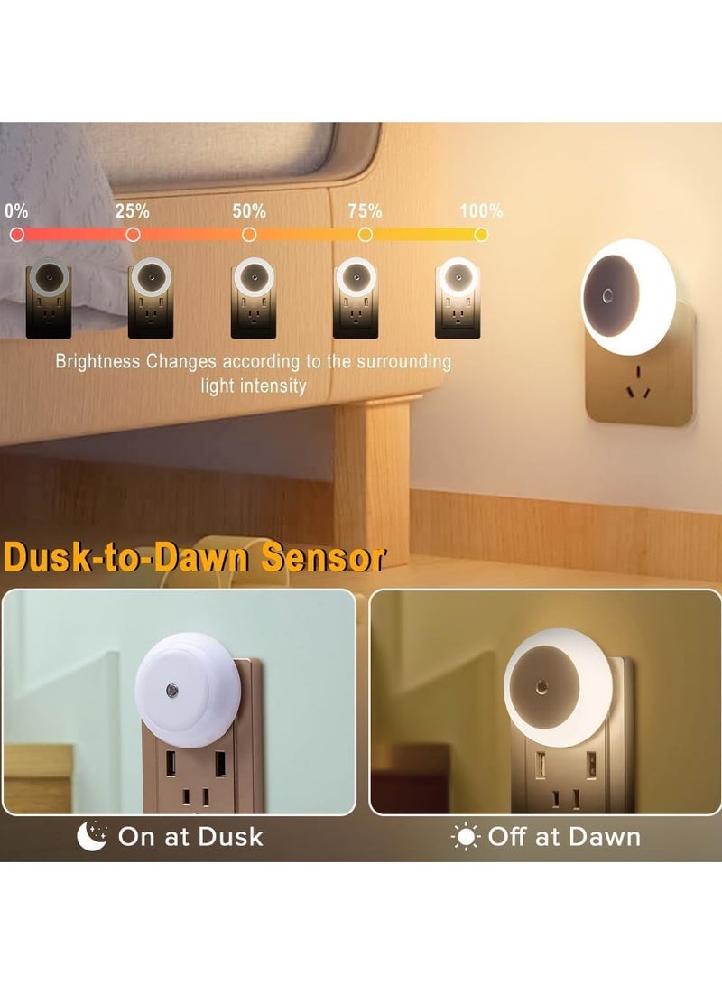 Yakiter 4 Pack Night Light, Yakiter, Warm LED Night Lights with Smart Dusk to Dawn Sensor, Plug into Wall Nightlights Suitable for Bedroom, Bathroom, Hallway, Kitchen, Stairs, Kids, Adults - Image 2