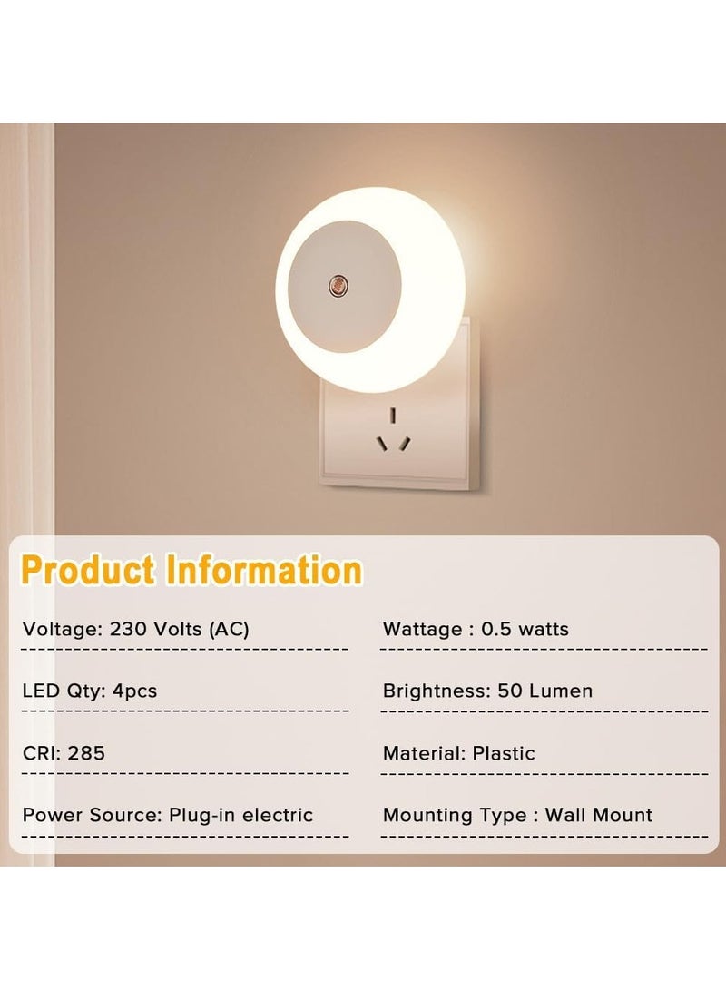 Yakiter 4 Pack Night Light, Yakiter, Warm LED Night Lights with Smart Dusk to Dawn Sensor, Plug into Wall Nightlights Suitable for Bedroom, Bathroom, Hallway, Kitchen, Stairs, Kids, Adults - Image 5