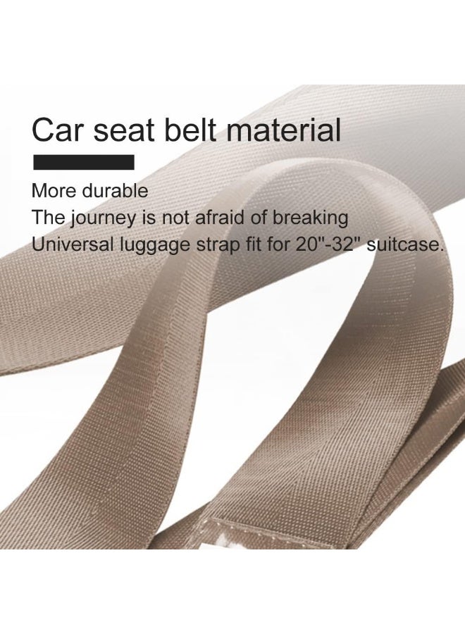 Meetion مجموعة أحزمة الأمتعة المتقاطعة مع قفل معتمد من TSA، أحزمة حقائب السفر القابلة للتعديل، بطاقات حقائب مع بطاقة تعريف، أحزمة تعبئة للحقائب، ملحقات السفر (كاكي، 1 قطعة) - Image 5