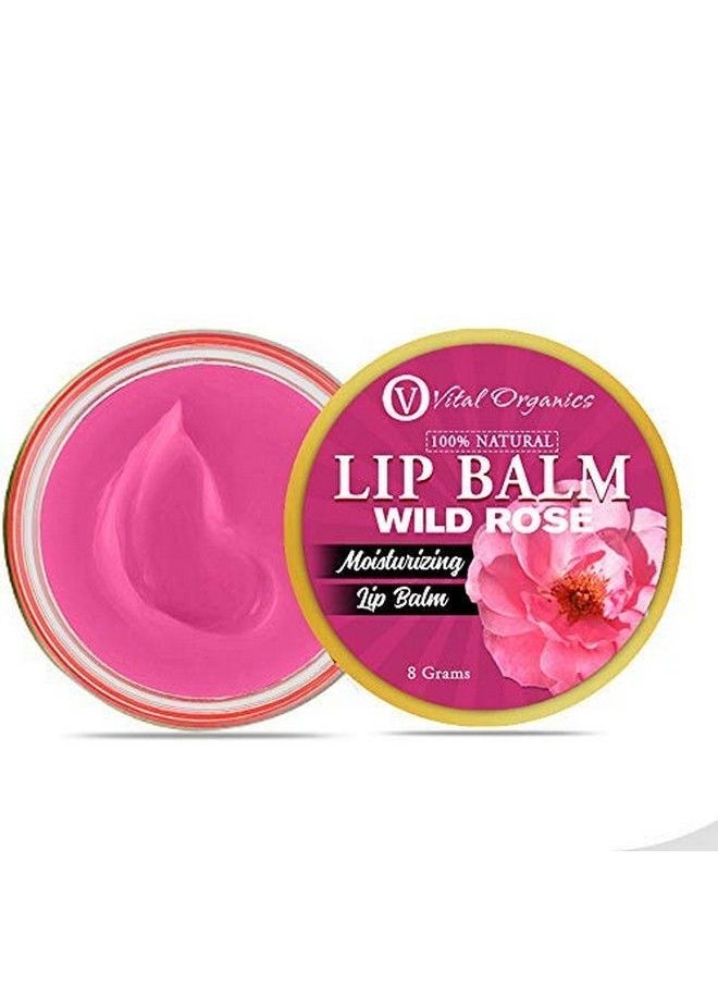 Vegan Lip Balm Pure Natural With Vitamin E Beeswax Rose Petals Shea Butter Cocoa Butter And Turmeric Oil For Dry Cracked And Chapped Lips 8Gm All Natural Lip Care (Red Rose)