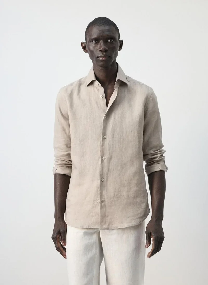 Mango Man 100% linen slim-fit shirt