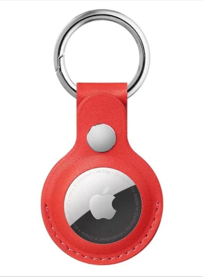 Leather AirTag Keyring Case For Apple Airtag Holder Protective Leather Airtags Case Tracker Cover with Air Tag Holder Airtag Key Ring Compatible with Apple New AirTag  - Image 1