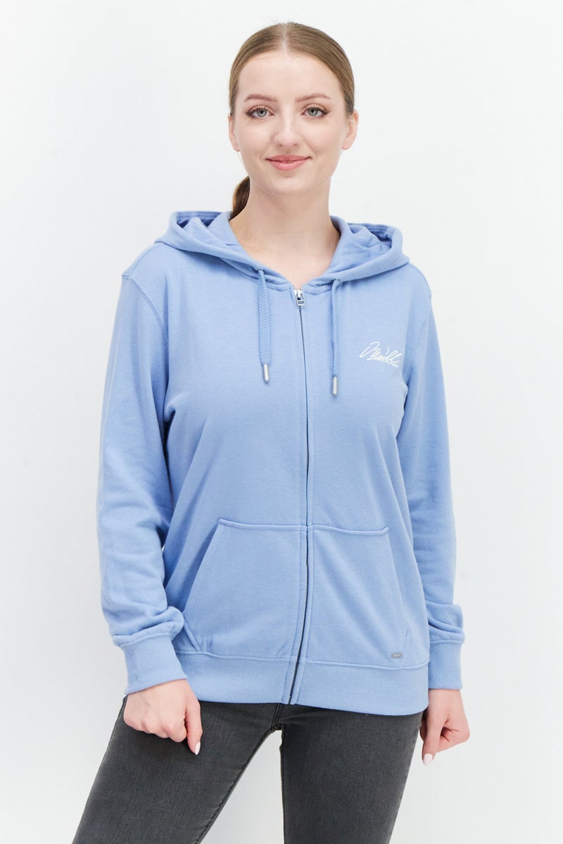 O'NEILL Women Hooded Long Sleeve Embroidered Logo Sweatshirt, Light Blue - Image 1