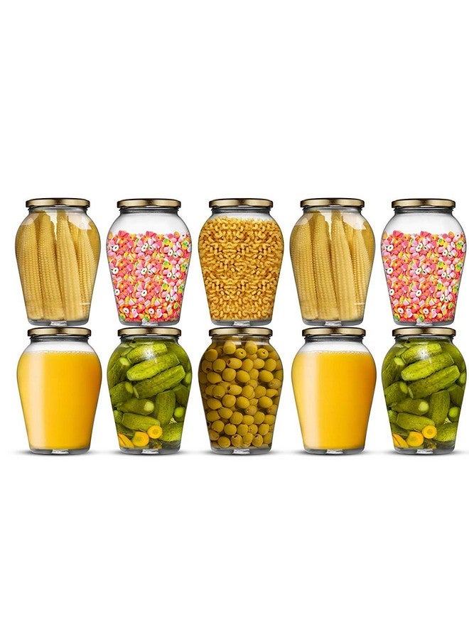 Ash & Roh® Big pot glass jar Kitchen Storage Glass Jars & Containers With Airtight Metal Lid - (1000 ML /1 LTR /1 KG) - SET OF (4) - Image 2