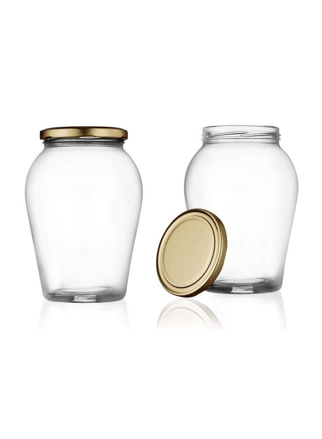 Ash & Roh® Big pot glass jar Kitchen Storage Glass Jars & Containers With Airtight Metal Lid - (1000 ML /1 LTR /1 KG) - SET OF (4) - Image 4