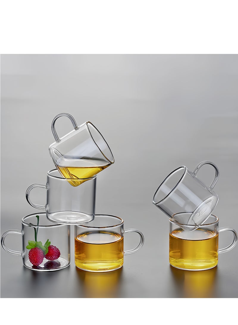 Lee Yon 6-Piece Heat Resistant Glass Tea Cups Set, Clear, 120ML - Image 2