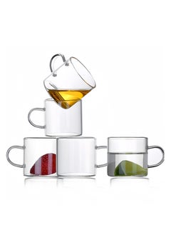 Lee Yon 6-Piece Heat Resistant Glass Tea Cups Set, Clear, 120ML  - Image 3
