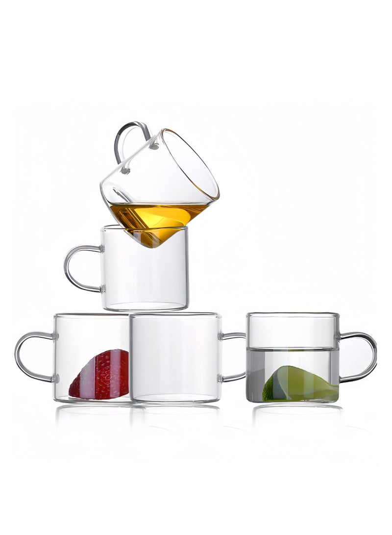 Lee Yon 6-Piece Heat Resistant Glass Tea Cups Set, Clear, 120ML - Image 3
