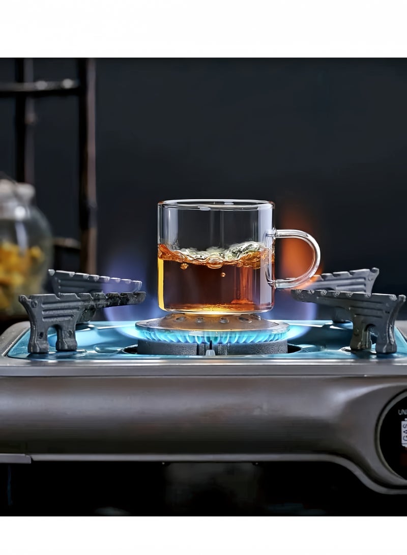 Lee Yon 6-Piece Heat Resistant Glass Tea Cups Set, Clear, 120ML - Image 4