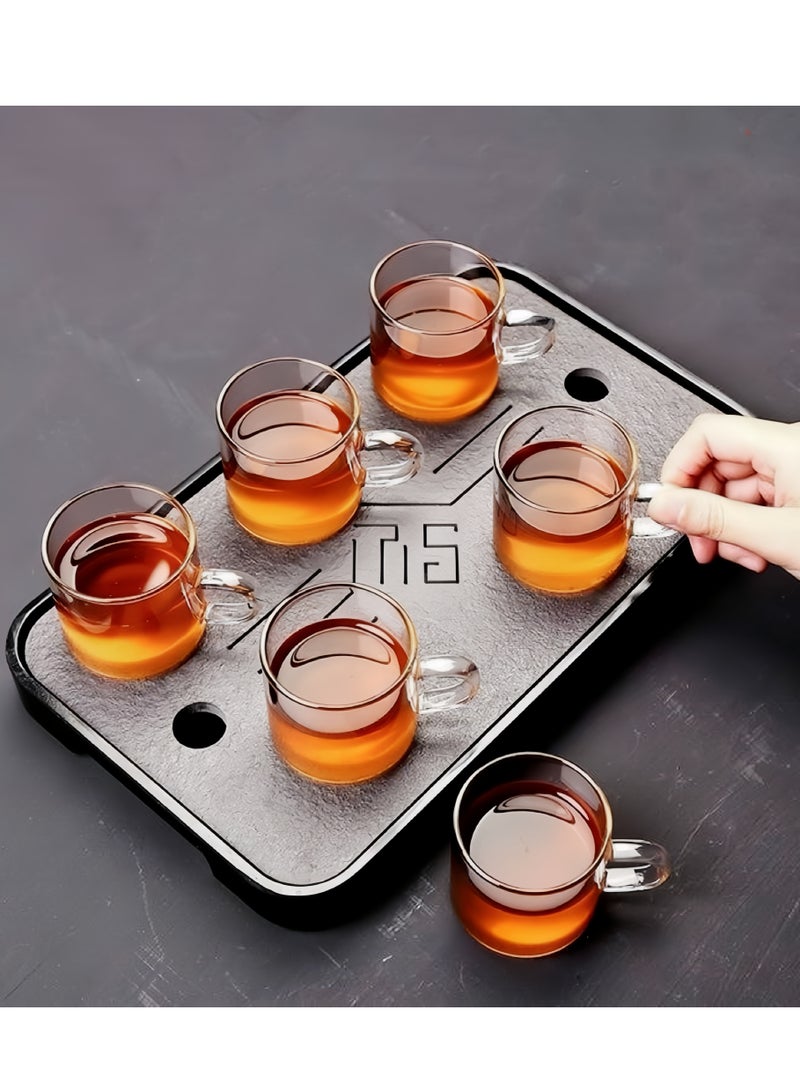 Lee Yon 6-Piece Heat Resistant Glass Tea Cups Set, Clear, 120ML - Image 5