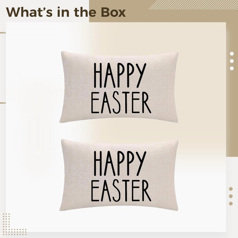 2 Easter Bunny Pillows: Linen Cushions, Home and Car Decor - Image 2