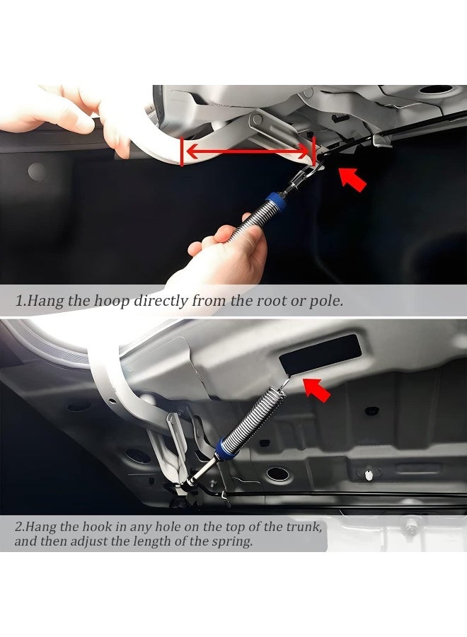 KISSUN Car Trunk Lid Metal Spring, 2pcs Adjustable Auto Car Trunk Boot Lid, Automatic Lifting Spring Device, Stainless Steel Universal Lifter Accessory Open Tool for Remote-Controlled Auto Lid - Image 4