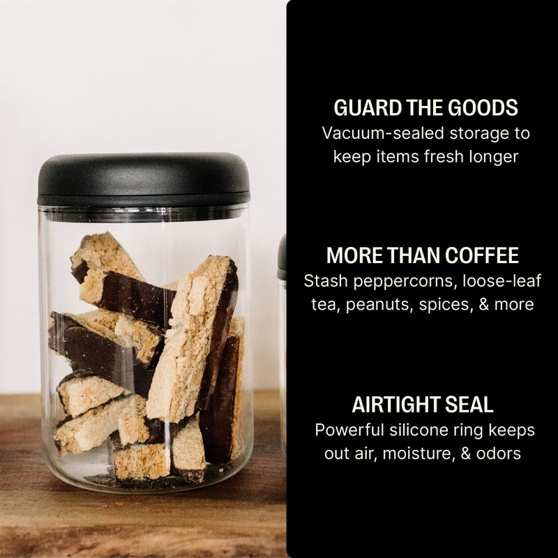Fellow Atmos Vacuum Coffee Canister & Food Storage Container - 1.2 Liter Canister holds up to 16 oz of Coffee Beans - Airtight Food Storage Containers - Coffee Containers - 1.2 Liter - Clear Glass - Image 3