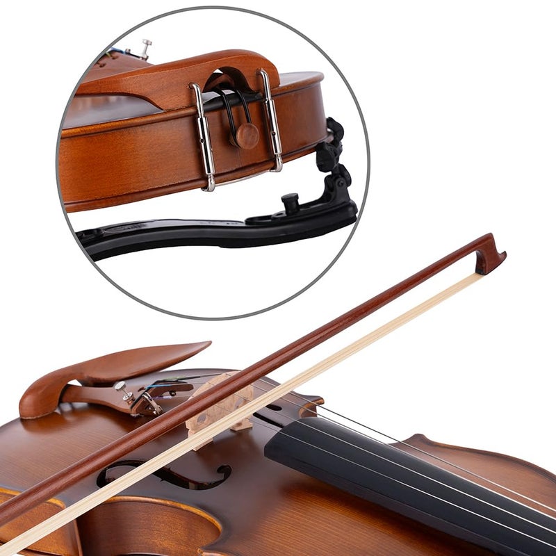 Rhythm Violin Set for Beginners,Acoustic Violins Starter Kit Package for Student,Beginners Fiddle with Hard Case, Rosin, Shoulder Rest, Bow, and Extra Strings (MATTE, Full) - Image 5