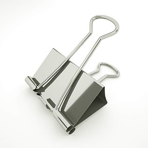 Universal metal clips Nctinystore Binder Clips Little a bit Smaller Than Medium Clips Metal Clamp 1-in / 25-mm (Silver, 24-Count) - Image 1