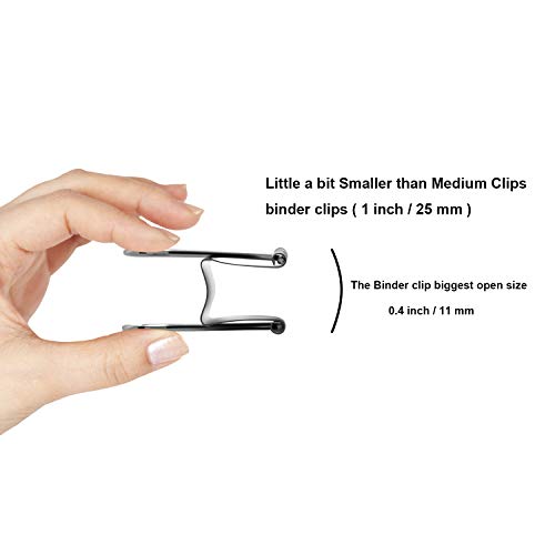 Universal metal clips Nctinystore Binder Clips Little a bit Smaller Than Medium Clips Metal Clamp 1-in / 25-mm (Silver, 24-Count) - Image 4