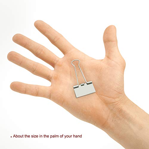 Universal metal clips Nctinystore Binder Clips Little a bit Smaller Than Medium Clips Metal Clamp 1-in / 25-mm (Silver, 24-Count) - Image 3