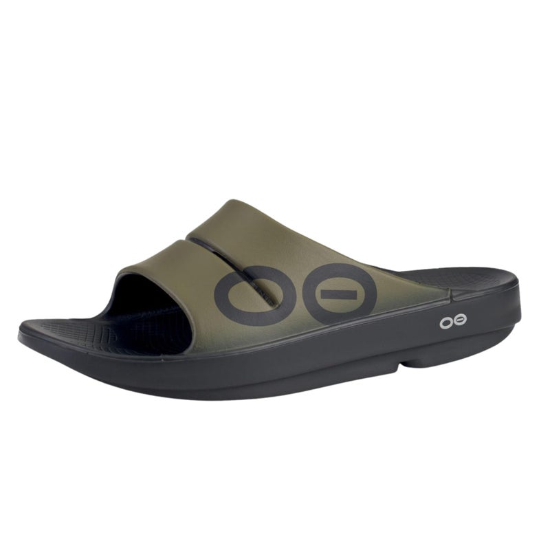 OOFOS OOahh Sport Recovery Slide, Tactical Green - Womenâ€™s Size 12, Menâ€™s Size 10 - Image 1
