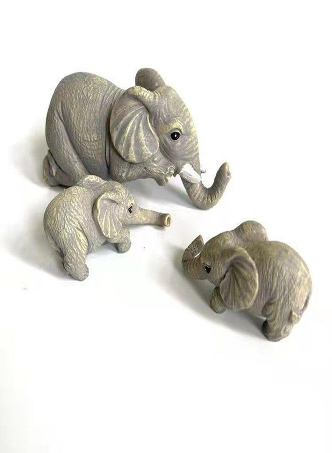 YWHWLX 3 Set Elephant Shelf Sitter Figurines, Mother Elephant Hanging Baby Elephants, Mantelpiece Decoration, Elefante Statue Sculpture Resin Figurines for Home Decor - Image 3